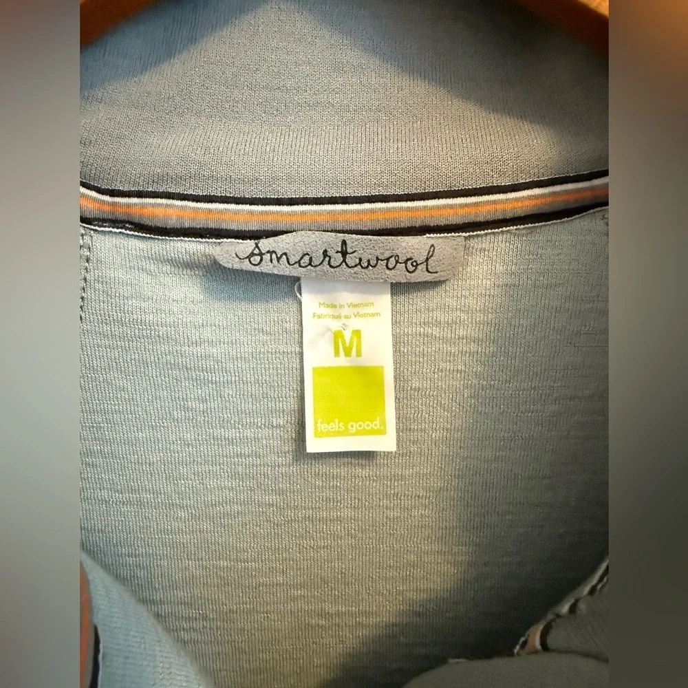 Smartwool Men's M Gray Merino Wool Nylon Quarter Zip Pullover Sweater Outdoor
